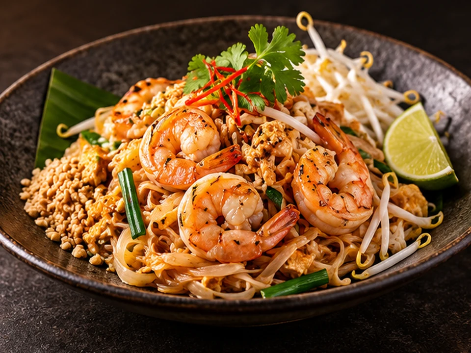 Pad Thai con gamberi